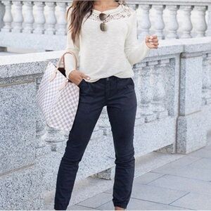 Grace & Lace Black Sueded Twill Joggers Size 10 NWOT